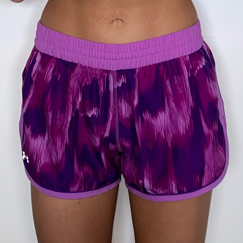 Under Armour Printed Athletic Shorts in Purple
